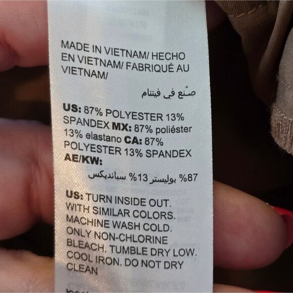 Chico's Vegan Suede Stylish Tan Straight Leg Women's Pants Size 3.5 Size 16 - Picture 10 of 11